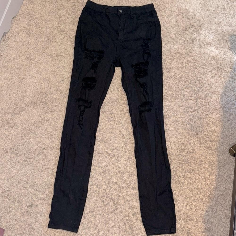 Black Ripped Denim Jeans From Fashion Nova